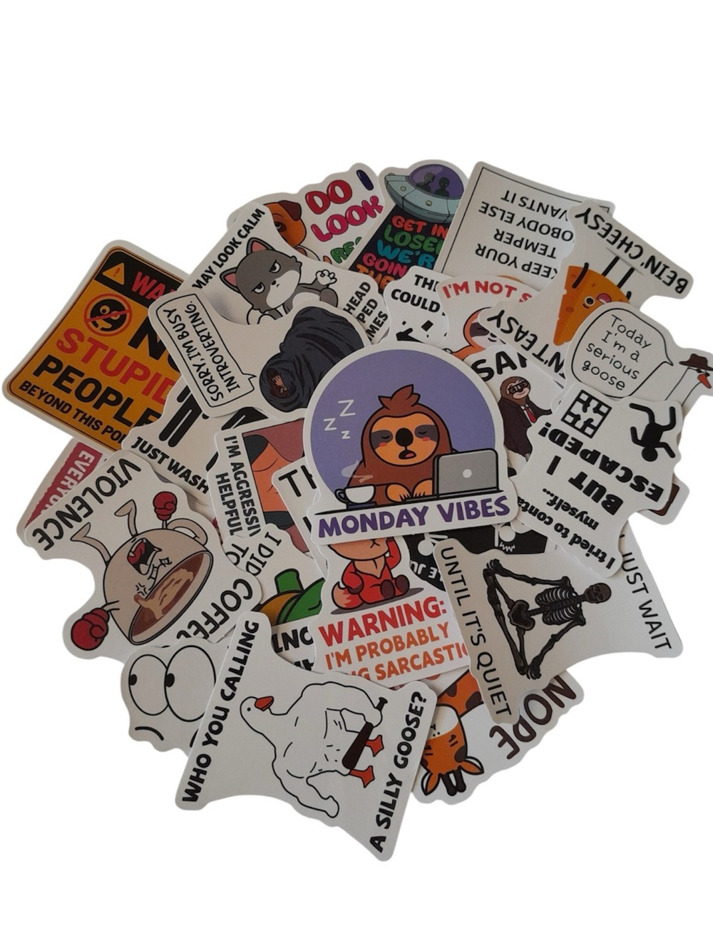 Assorted Funny Stickers 25PCS Humorous Quote